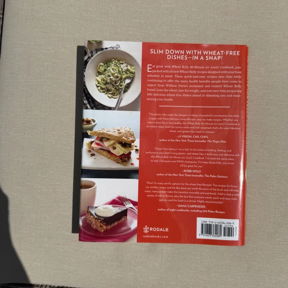 Wheat Belly 30-Minute (or Less!) Cookbook William Davis MD Hardcover 200 Recipes